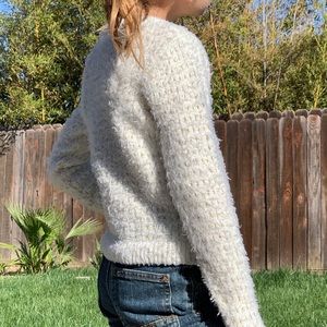White Fuzzy Kids Sweater